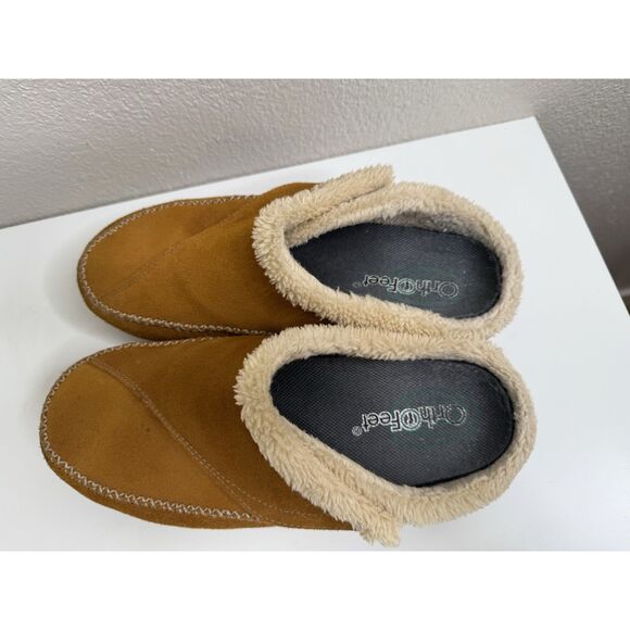 Orthofeet Charlotte Brown Slippers Womens Size 10 W X Wide 2E Arch Support - Picture 2 of 10